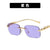 Cheetah Decoration Sunglasses  New Frameless Square Retro Leopard Metal Sunglasses