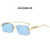 Cheetah Decoration Sunglasses  New Frameless Square Retro Leopard Metal Sunglasses