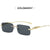 Cheetah Decoration Sunglasses  New Frameless Square Retro Leopard Metal Sunglasses