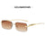 Cheetah Decoration Sunglasses  New Frameless Square Retro Leopard Metal Sunglasses