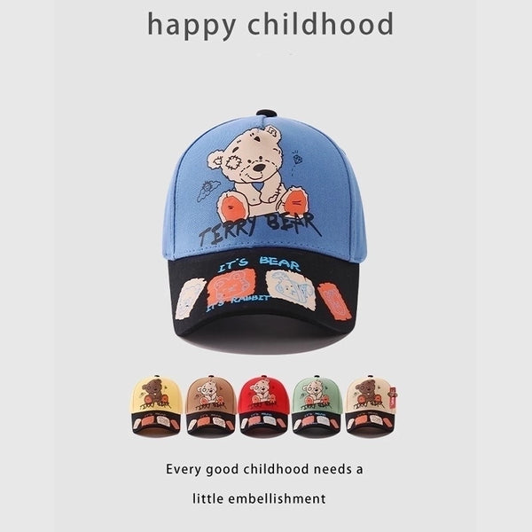 Children Unisex Casual Cute Letter Bear Baseball Cap