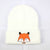 Children Unisex Cute Fox Embroidery Wool Cap