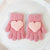 Children Unisex Cute Heart Shape Imitation Cashmere Gloves 2 Piece Set