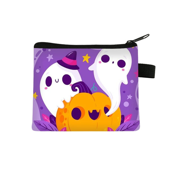 Children Unisex Pumpkin Ghost Star Polyester Side Zipper Wallets