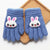 Children's Gloves Winter Warm Princess Girl Child Five Finger Warm Fleece-lined Toddler Cute Boys And Girls Baby Wool