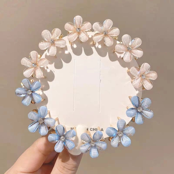 Children's Small Grab Clip Small Size Summer Pearl Small Flower Hairpin Princess Girl Hairpin Baby Headdress Girl Hair Accessories