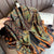 Chinese Style Classic Blue Orange Big Flower Simulation Silk Scarf Large Square Shawl