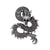 Chinoiserie Animal Dragon Alloy Inlay Rhinestones Pearl Adults Unisex Corsage Brooches Collar Pin