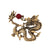 Chinoiserie Animal Dragon Alloy Inlay Rhinestones Pearl Adults Unisex Corsage Brooches Collar Pin