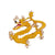 Chinoiserie Animal Dragon Alloy Inlay Rhinestones Pearl Adults Unisex Corsage Brooches Collar Pin