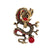 Chinoiserie Animal Dragon Alloy Inlay Rhinestones Pearl Adults Unisex Corsage Brooches Collar Pin