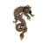 Chinoiserie Animal Dragon Alloy Inlay Rhinestones Pearl Adults Unisex Corsage Brooches Collar Pin