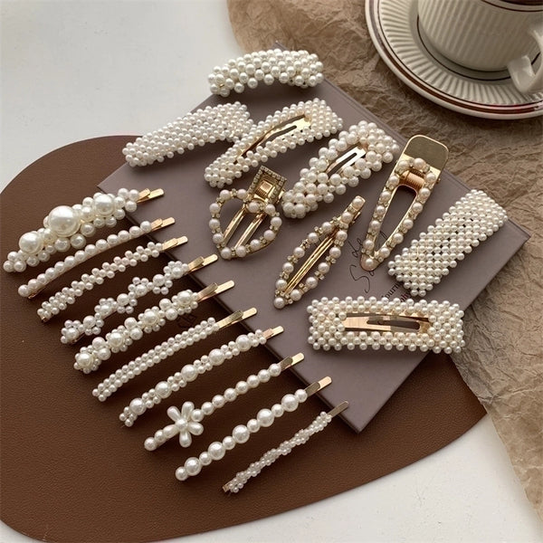 Chinoiserie Gradient Color Artificial Pearl Hair Clip 1 Piece