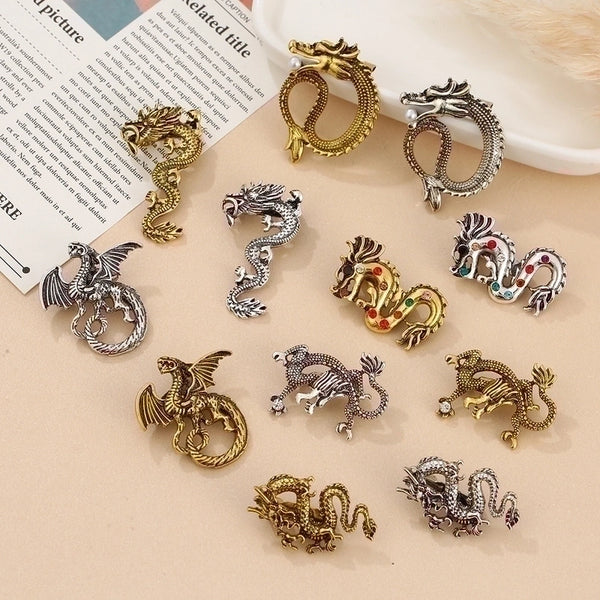 Chinoiserie Pin Animal Alloy Enamel Unisex Brooches