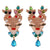 Christmas Cartoon Elk Simple Earrings