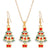 Christmas Classic Style Christmas Hat Christmas Tree Santa Claus Alloy Enamel Plating Inlay Artificial Rhinestones 18k Gold Plated Gold Plated Women's Earrings Necklace