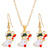 Christmas Classic Style Christmas Hat Christmas Tree Santa Claus Alloy Enamel Plating Inlay Artificial Rhinestones 18k Gold Plated Gold Plated Women's Earrings Necklace