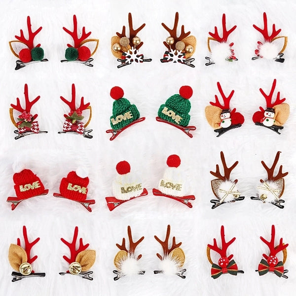 Christmas Cute Women's Christmas Hat Letter Elk Plastic Iron Hair Clip