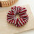 Christmas Elegant Cute Sweet Women's Color Block Stripe Bright Silk Handmade Hair Tie