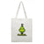 Christmas Peripheral Festival Handbag Canvas Bag Grinch Christmas Monster Green Fur Monster Printed Canvas Book Bag