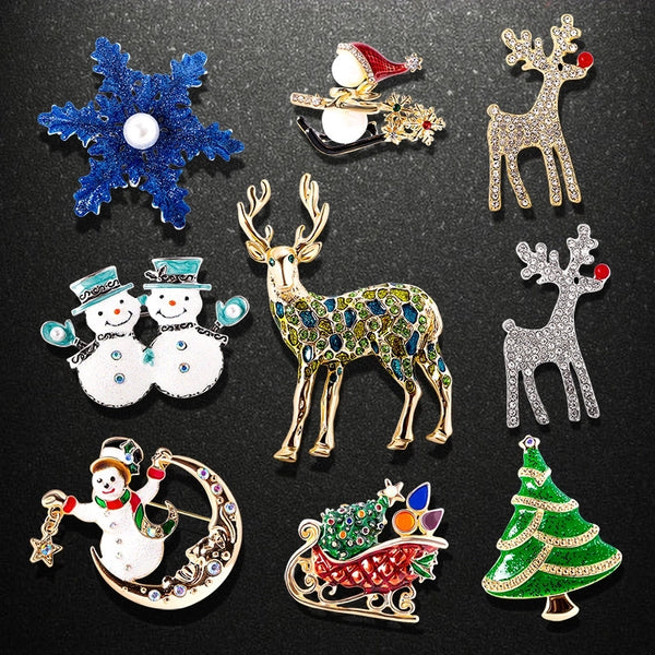 Christmas Series Santa Claus Christmas Tree Snowflake Elk Brooch Autumn And Winter New