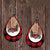 Christmas Tree Car Printing Leather Drop Earrings Wholesale