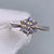 Classic Six Prong Open Ring Imitation Moissan Diamond Copper Ring