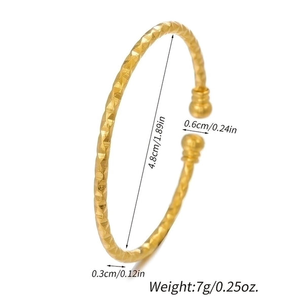 Classic Style Argyle Copper Plating 18k Gold Plated Bangle