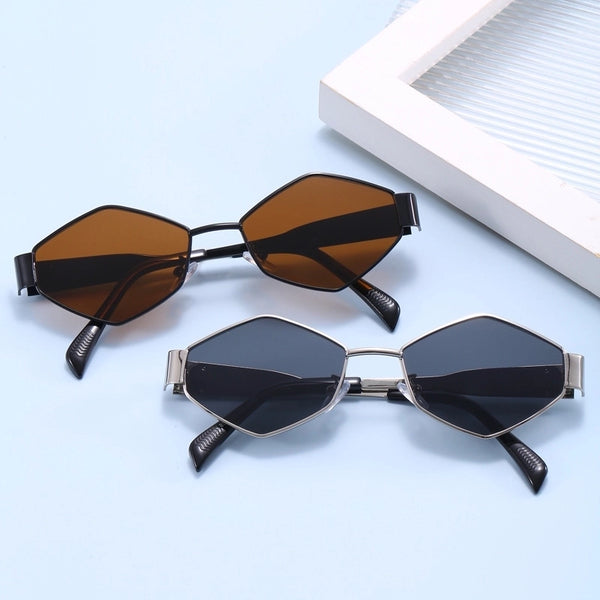 Classic Style Color Block Ac Polygon Full Frame Women's Sunglasses