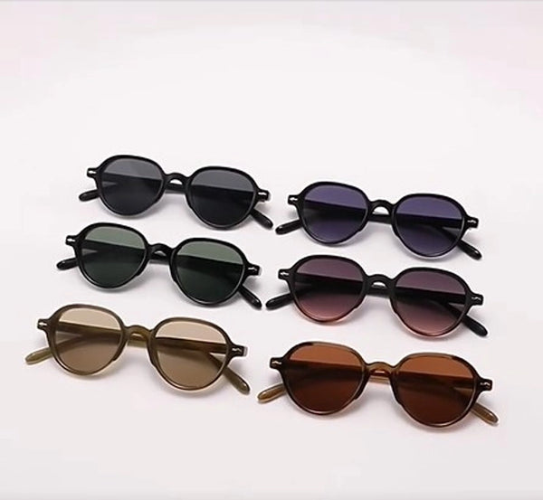 Classic Style Color Block Pc Round Frame Full Frame Women's Sunglasses