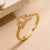 Classic Style Commute Crown Copper 18k Gold Plated Zircon Open Ring In Bulk