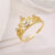 Classic Style Commute Crown Copper 18k Gold Plated Zircon Open Ring In Bulk