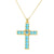 Classic Style Cross Copper Plating Inlay Zircon 18k Gold Plated Charms Jewelry Accessories