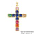 Classic Style Cross Copper Plating Inlay Zircon 18k Gold Plated Charms Jewelry Accessories