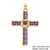 Classic Style Cross Copper Plating Inlay Zircon 18k Gold Plated Charms Jewelry Accessories