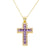 Classic Style Cross Copper Plating Inlay Zircon 18k Gold Plated Charms Jewelry Accessories