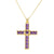 Classic Style Cross Copper Plating Inlay Zircon 18k Gold Plated Charms Jewelry Accessories