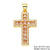 Classic Style Cross Copper Plating Inlay Zircon 18k Gold Plated Charms Jewelry Accessories