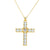 Classic Style Cross Copper Plating Inlay Zircon 18k Gold Plated Charms Jewelry Accessories