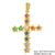 Classic Style Cross Copper Plating Inlay Zircon 18k Gold Plated Charms Jewelry Accessories