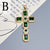 Classic Style Cross Copper Plating Inlay Zircon 18k Gold Plated Jewelry Accessories