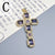 Classic Style Cross Copper Plating Inlay Zircon 18k Gold Plated Jewelry Accessories