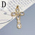 Classic Style Cross Copper Plating Inlay Zircon 18k Gold Plated Jewelry Accessories