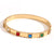 Classic Style Devil's Eye Stainless Steel Plating Inlay Rhinestones 18k Gold Plated Bangle