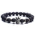 Classic Style Geometric Arylic Natural Stone Volcanic Rock Bracelets In Bulk