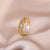 Classic Style Geometric Copper Plating Inlay Zircon 18k Gold Plated Open Ring