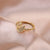 Classic Style Geometric Copper Plating Inlay Zircon 18k Gold Plated Open Ring