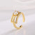 Classic Style Geometric Copper Plating Inlay Zircon 18k Gold Plated Open Ring