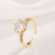 Classic Style Geometric Copper Plating Inlay Zircon 18k Gold Plated Open Ring