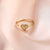 Classic Style Geometric Copper Plating Inlay Zircon 18k Gold Plated Open Ring